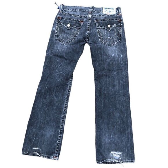 Vintage True Religion Jeans Size 33 STRAIGHT Gray - Picture 3 of 9